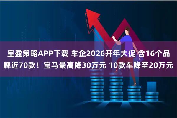 室盈策略APP下载 车企2026开年大促 含16个品牌近70款！宝马最高降30万元 10款车降至20万元